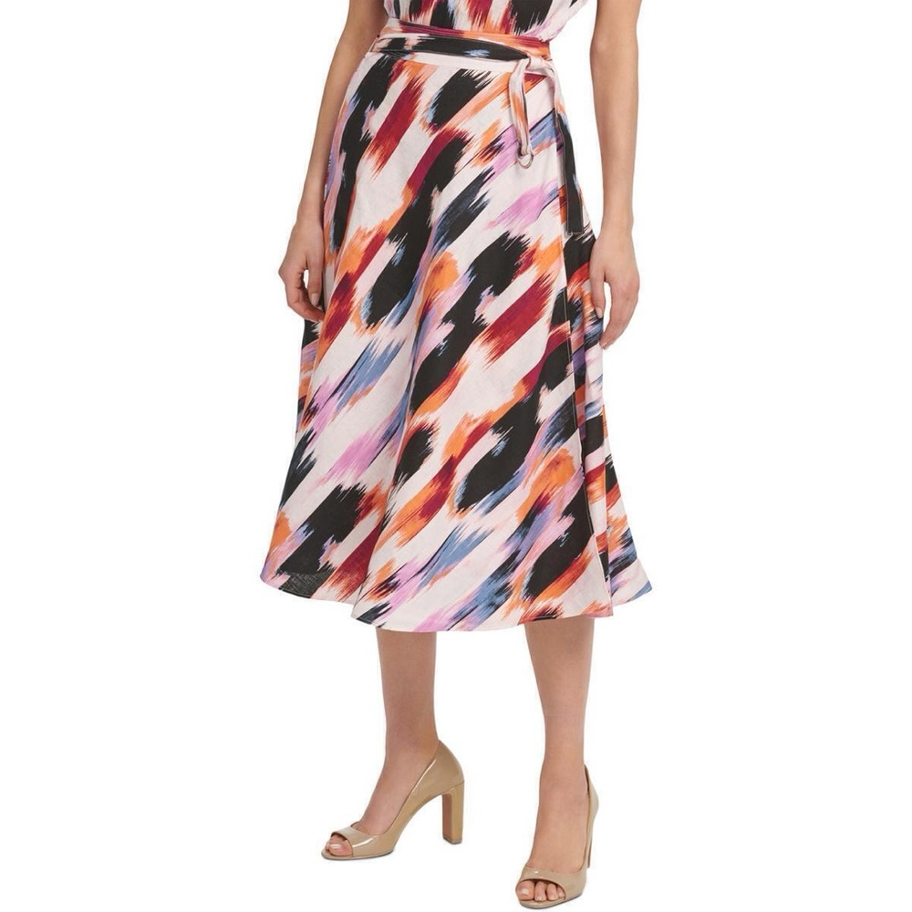DKNY Abstract wrap skirt size 8 NWT